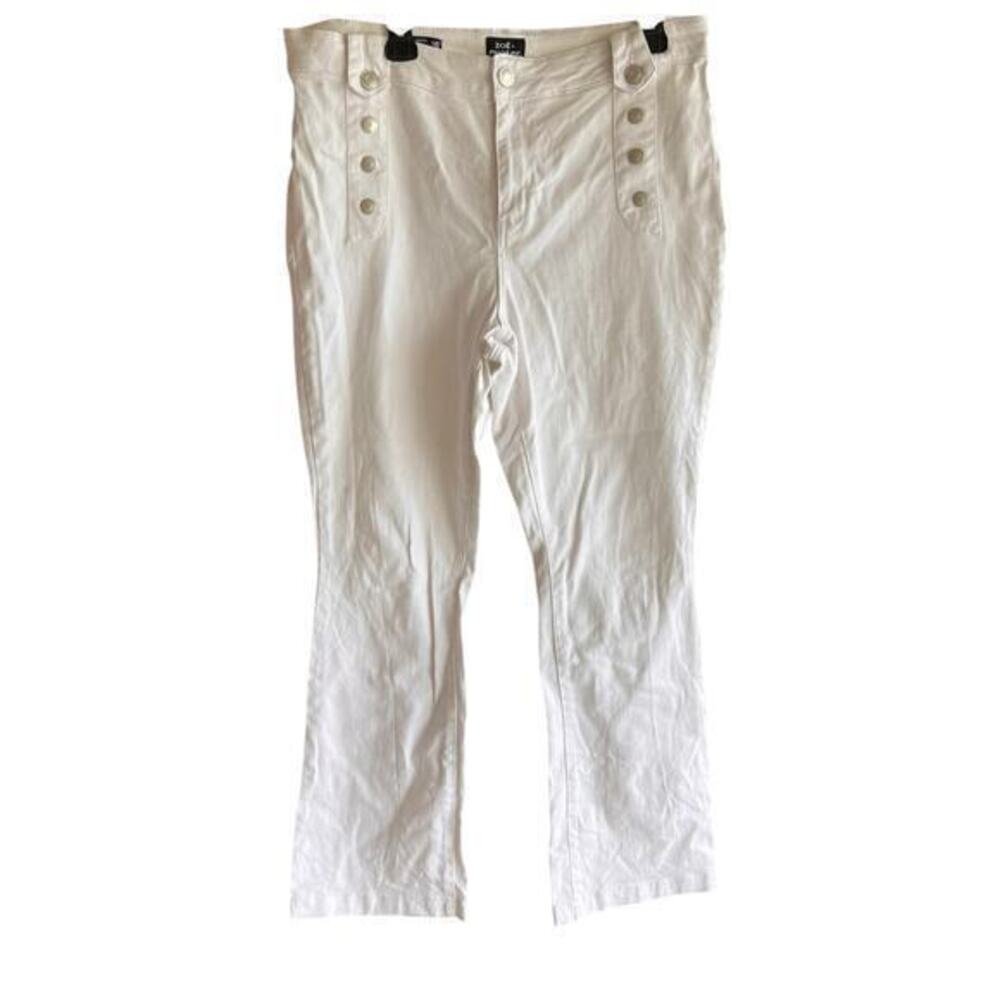 Zoe & Phoebe White high waisted bootcut flare sailor denim jeans plus sz 16